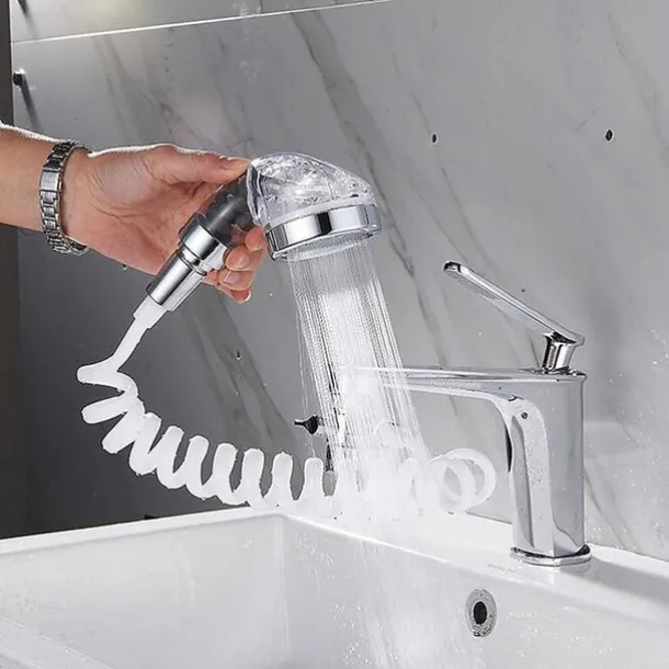 Bathroom Wash Face Basin Water Tap External Shower Head Toilet Hold Filter Flexible Hair Washing Faucet Rinser Extension Set