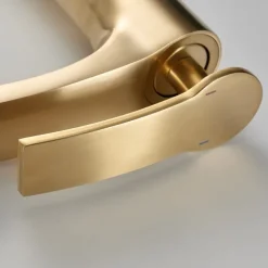 Bathroom Waterfall Sink Faucet, Basin Mixer Taps Tall Short Brass, Deck Mounted Single Handle One Hole Tap with Hot and Cold Hose Vessel Water Tap Washroom