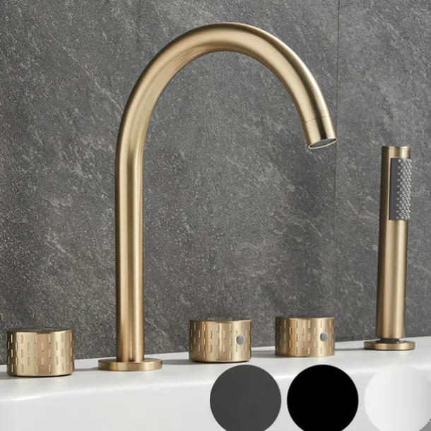 Bathtub Faucet - Contemporary Electroplated Roman Tub Brass Valve Bath Shower Mixer Taps