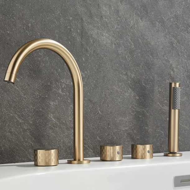Bathtub Faucet - Contemporary Electroplated Roman Tub Brass Valve Bath Shower Mixer Taps