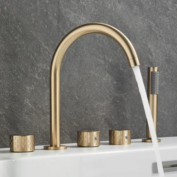 Bathtub Faucet - Contemporary Electroplated Roman Tub Brass Valve Bath Shower Mixer Taps