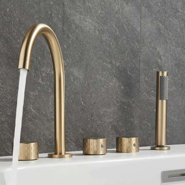 Bathtub Faucet - Contemporary Electroplated Roman Tub Brass Valve Bath Shower Mixer Taps