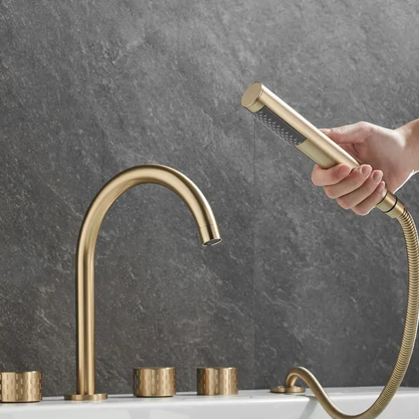 Bathtub Faucet - Contemporary Electroplated Roman Tub Brass Valve Bath Shower Mixer Taps
