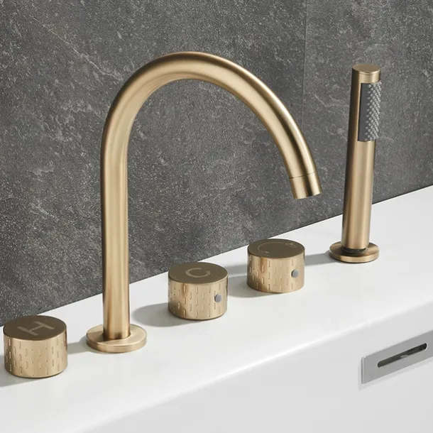 Bathtub Faucet - Contemporary Electroplated Roman Tub Brass Valve Bath Shower Mixer Taps