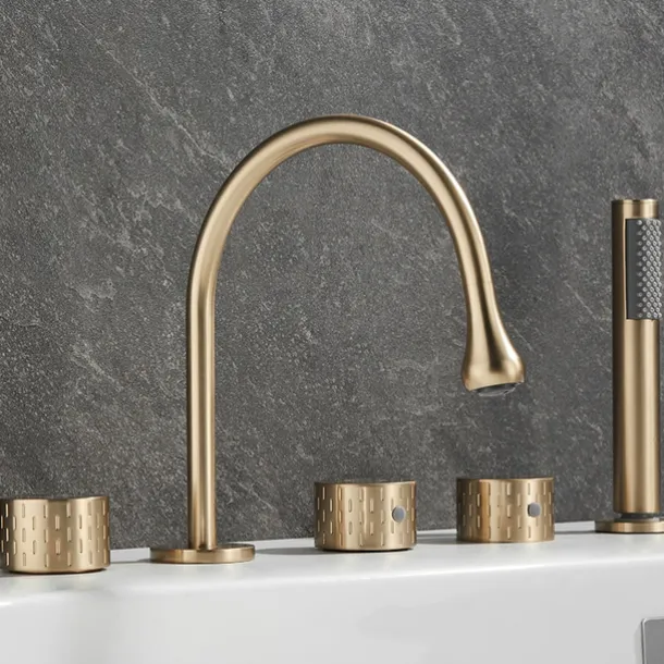 Bathtub Faucet - Contemporary Electroplated Roman Tub Brass Valve Bath Shower Mixer Taps