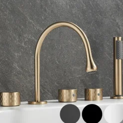 Bathtub Faucet - Contemporary Electroplated Roman Tub Brass Valve Bath Shower Mixer Taps
