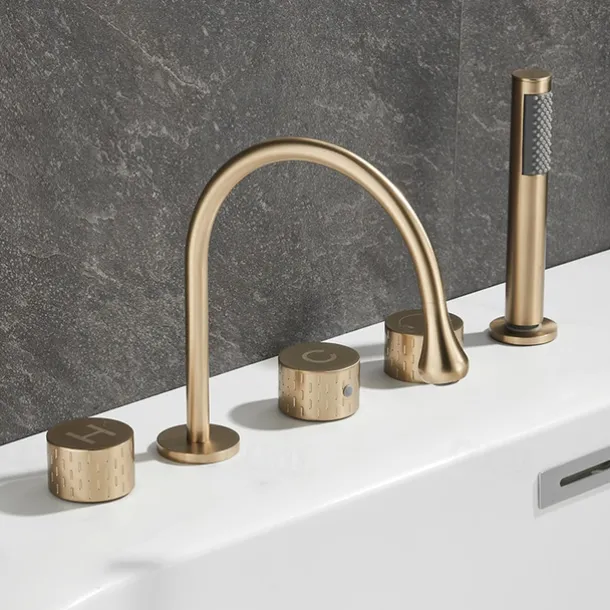 Bathtub Faucet - Contemporary Electroplated Roman Tub Brass Valve Bath Shower Mixer Taps