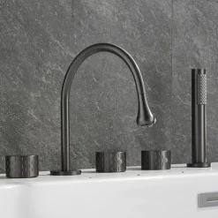 Bathtub Faucet - Contemporary Electroplated Roman Tub Brass Valve Bath Shower Mixer Taps