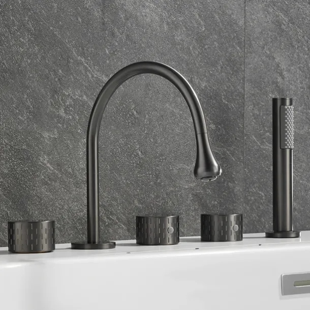 Bathtub Faucet - Contemporary Electroplated Roman Tub Brass Valve Bath Shower Mixer Taps