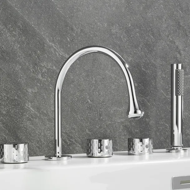 Bathtub Faucet - Contemporary Electroplated Roman Tub Brass Valve Bath Shower Mixer Taps