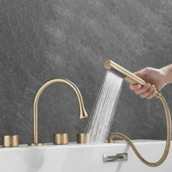 Bathtub Faucet - Contemporary Electroplated Roman Tub Brass Valve Bath Shower Mixer Taps