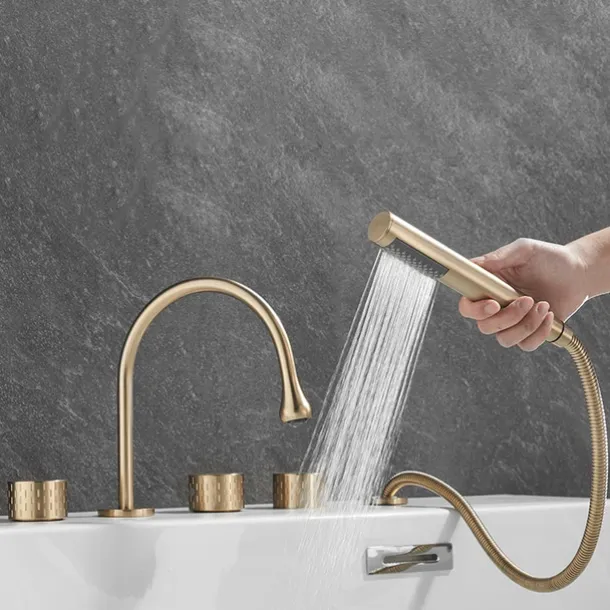 Bathtub Faucet - Contemporary Electroplated Roman Tub Brass Valve Bath Shower Mixer Taps