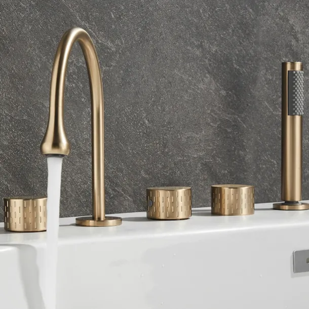 Bathtub Faucet - Contemporary Electroplated Roman Tub Brass Valve Bath Shower Mixer Taps