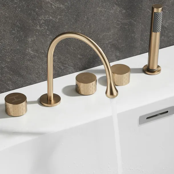 Bathtub Faucet - Contemporary Electroplated Roman Tub Brass Valve Bath Shower Mixer Taps