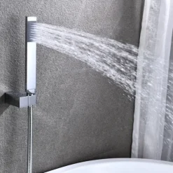 Bathtub Faucet - Contemporary Electroplated Wall Mounted Ceramic Valve Bath Shower Mixer Taps