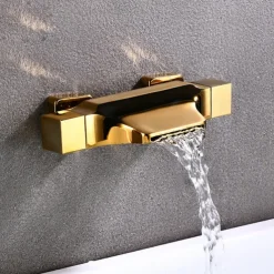 Bathtub Faucet - Contemporary Electroplated Wall Mounted Ceramic Valve Bath Shower Mixer Taps