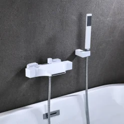 Bathtub Faucet - Contemporary Electroplated Wall Mounted Ceramic Valve Bath Shower Mixer Taps