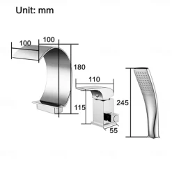 Bathtub Faucet - Contemporary Chrome Roman Tub Ceramic Valve Bath Shower Mixer Taps / Brass / Single Handle Three Holes