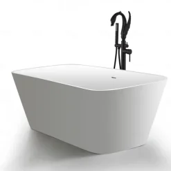 Bathtub Faucet - Contemporary Chrome Floor Mounted Ceramic Valve Bath Shower Mixer Taps