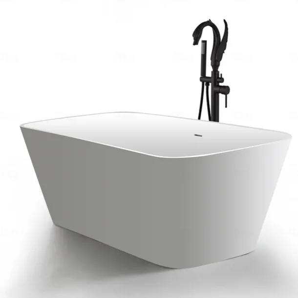 Bathtub Faucet - Contemporary Chrome Floor Mounted Ceramic Valve Bath Shower Mixer Taps