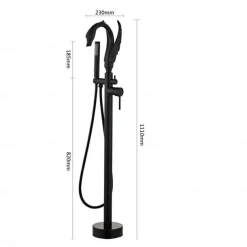 Bathtub Faucet - Contemporary Chrome Floor Mounted Ceramic Valve Bath Shower Mixer Taps