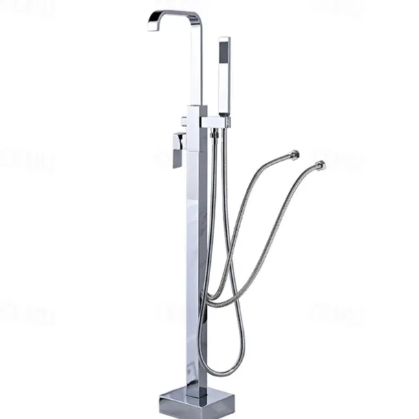 Bathtub Faucet - Contemporary Electroplated Free Standing Brass Valve Bath Shower Mixer Taps
