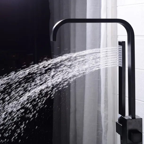 Bathtub Faucet - Contemporary Electroplated Free Standing Brass Valve Bath Shower Mixer Taps