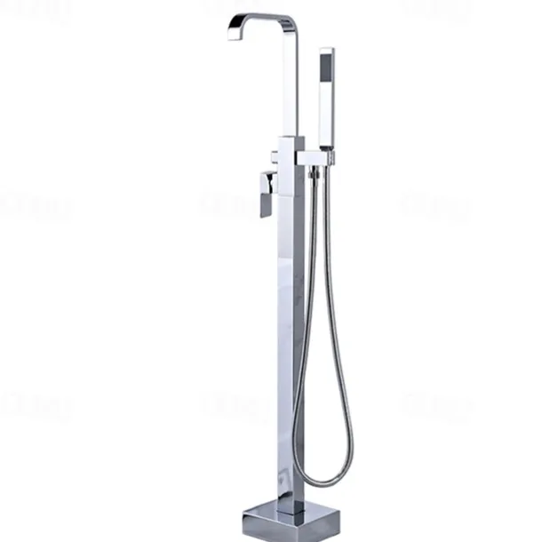 Bathtub Faucet - Contemporary Electroplated Free Standing Brass Valve Bath Shower Mixer Taps