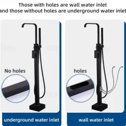 Bathtub Faucet - Contemporary Electroplated Free Standing Brass Valve Bath Shower Mixer Taps