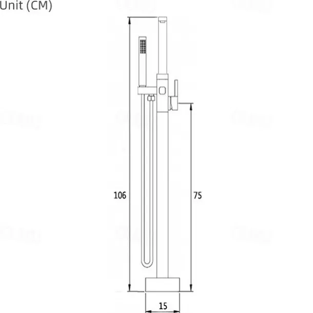 Bathtub Faucet - Contemporary Electroplated Free Standing Brass Valve Bath Shower Mixer Taps