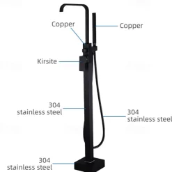 Bathtub Faucet - Contemporary Electroplated Free Standing Brass Valve Bath Shower Mixer Taps