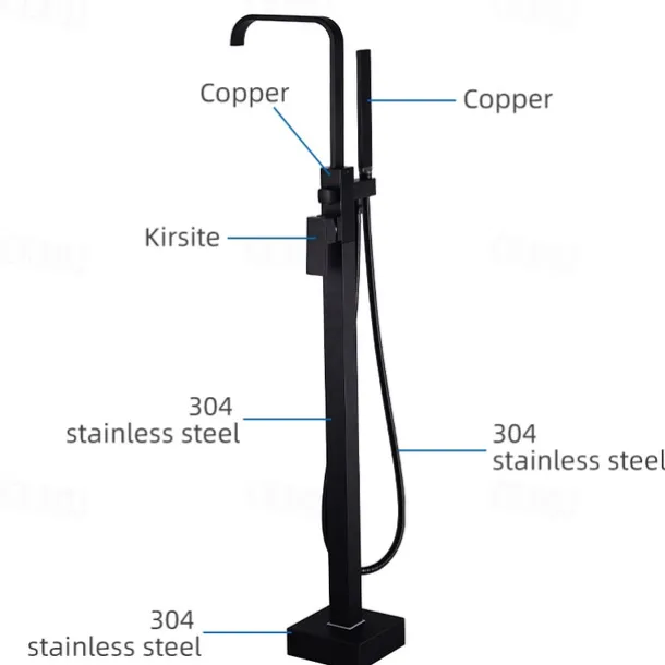 Bathtub Faucet - Contemporary Electroplated Free Standing Brass Valve Bath Shower Mixer Taps