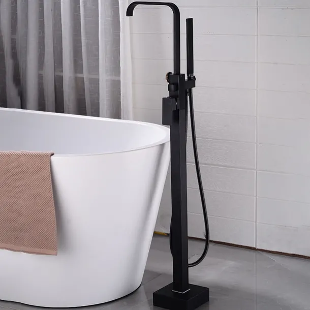 Bathtub Faucet - Contemporary Electroplated Free Standing Brass Valve Bath Shower Mixer Taps