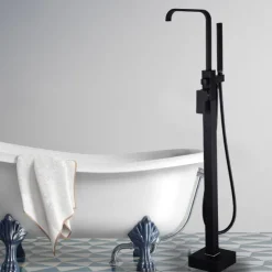 Bathtub Faucet - Contemporary Electroplated Free Standing Brass Valve Bath Shower Mixer Taps