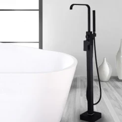 Bathtub Faucet - Contemporary Electroplated Free Standing Brass Valve Bath Shower Mixer Taps