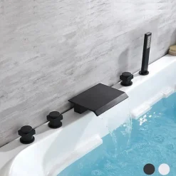 Bathtub Faucet - Contemporary Electroplated Roman Tub Ceramic Valve Bath Shower Mixer Taps