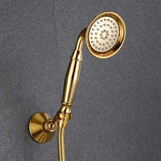 Bathtub Faucet - Contemporary Antique Brass Wall Installation Brass Valve Bath Shower Mixer Taps