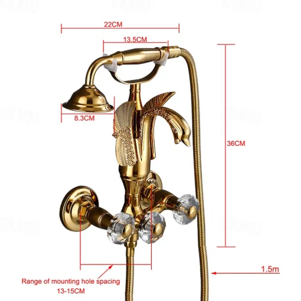 Bathtub Faucet - Contemporary Antique Brass Wall Installation Brass Valve Bath Shower Mixer Taps