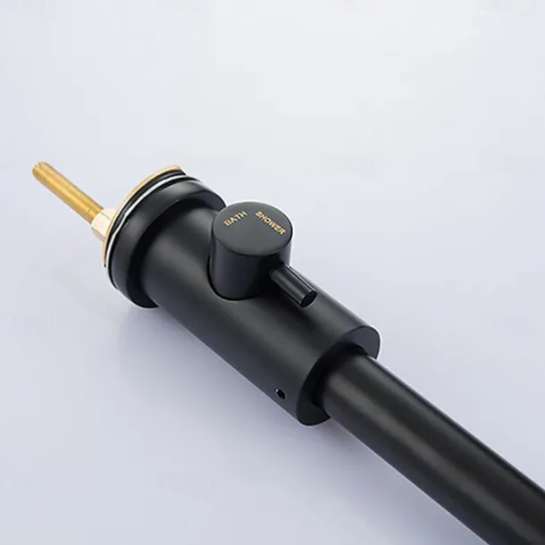 Bathtub Faucet - Contemporary Nickel Brushed Roman Tub Brass Valve Bath Shower Mixer Taps / Two Handles Four Holes