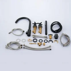 Bathtub Faucet - Contemporary Nickel Brushed Roman Tub Brass Valve Bath Shower Mixer Taps / Two Handles Four Holes