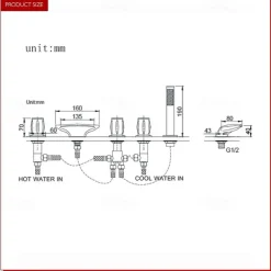 Bathtub Faucet - Contemporary Oil-rubbed Bronze Roman Tub Brass Valve Bath Shower Mixer Taps / Three Handles / Yes / Three Handles Five Holes / Waterfall / Three Handles Five Holes