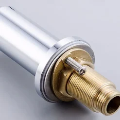 Bathtub Faucet 5 Hole Bathroom Tub Taps Deck Mounted, 3 Handle Sink Mixer Hot and Cold Bathroom Shower Faucets with Handshower Handheld Tap