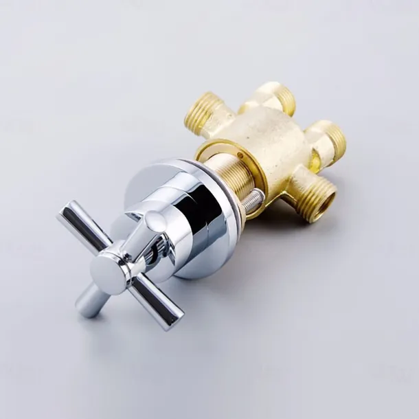 Bathtub Faucet 5 Hole Bathroom Tub Taps Deck Mounted, 3 Handle Sink Mixer Hot and Cold Bathroom Shower Faucets with Handshower Handheld Tap