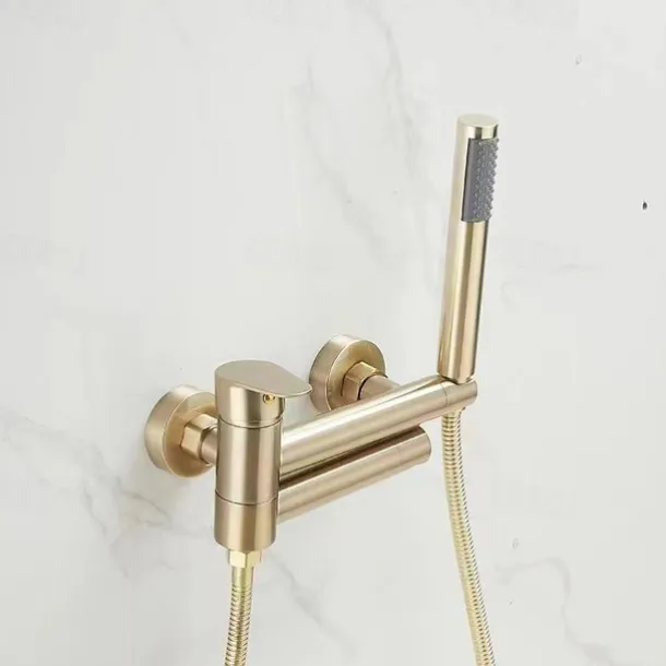 Bathtub Faucet - Modern Contemporary Electroplated Wall Installation Ceramic Valve Bath Shower Mixer Taps