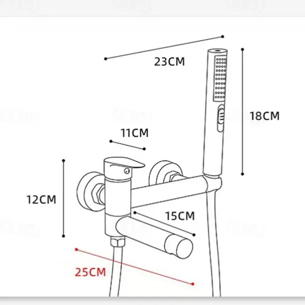 Bathtub Faucet - Modern Contemporary Electroplated Wall Installation Ceramic Valve Bath Shower Mixer Taps