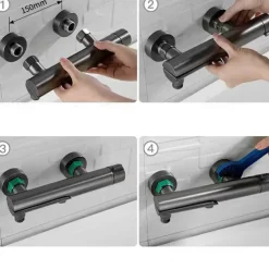 Bathtub Faucet - Modern Contemporary Electroplated Wall Installation Ceramic Valve Bath Shower Mixer Taps