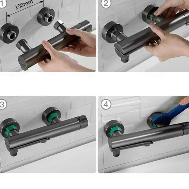 Bathtub Faucet - Modern Contemporary Electroplated Wall Installation Ceramic Valve Bath Shower Mixer Taps