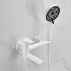 Bathtub Faucet - Modern Contemporary Electroplated Wall Installation Ceramic Valve Bath Shower Mixer Taps