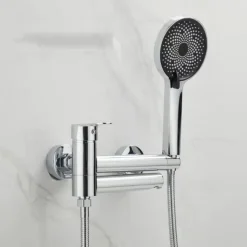 Bathtub Faucet - Modern Contemporary Electroplated Wall Installation Ceramic Valve Bath Shower Mixer Taps