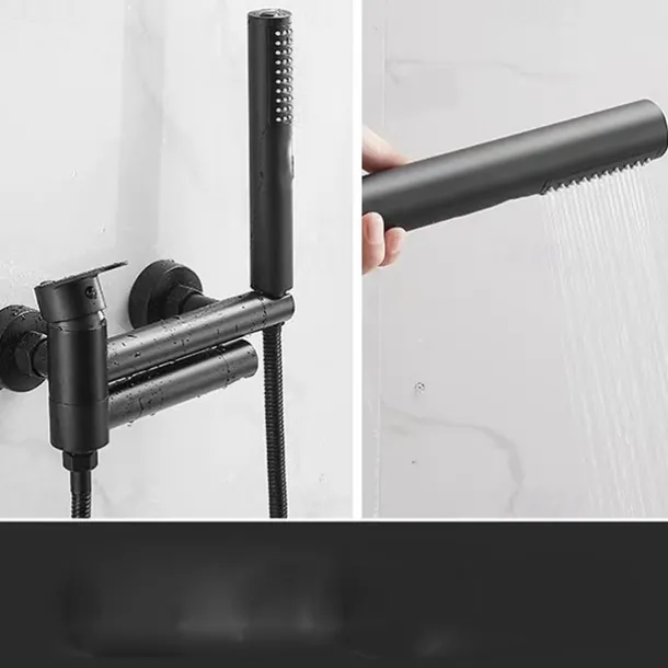 Bathtub Faucet - Modern Contemporary Electroplated Wall Installation Ceramic Valve Bath Shower Mixer Taps